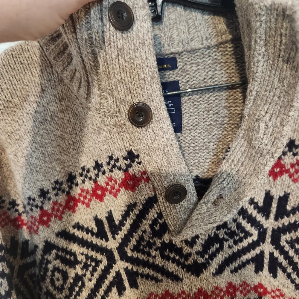 American Eagle Henley Button Front Mens Sweater Size Large Chunky Gramdpa